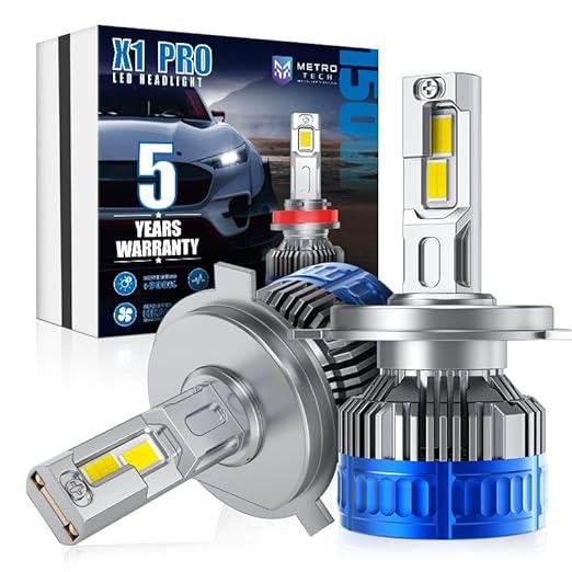 METRO TECH LED - BEST HEADLIGHT AND FOG LIGHT FOR CAR Super Bright 6000 COOL WHITE. (H4/H19) With Warrenty