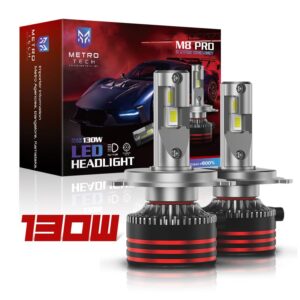 Metro Tech-M8 PRO - 195W All Model With 2 Years Warranty - 25000LM Best Cool White LED Headlight & Fog Light For Car