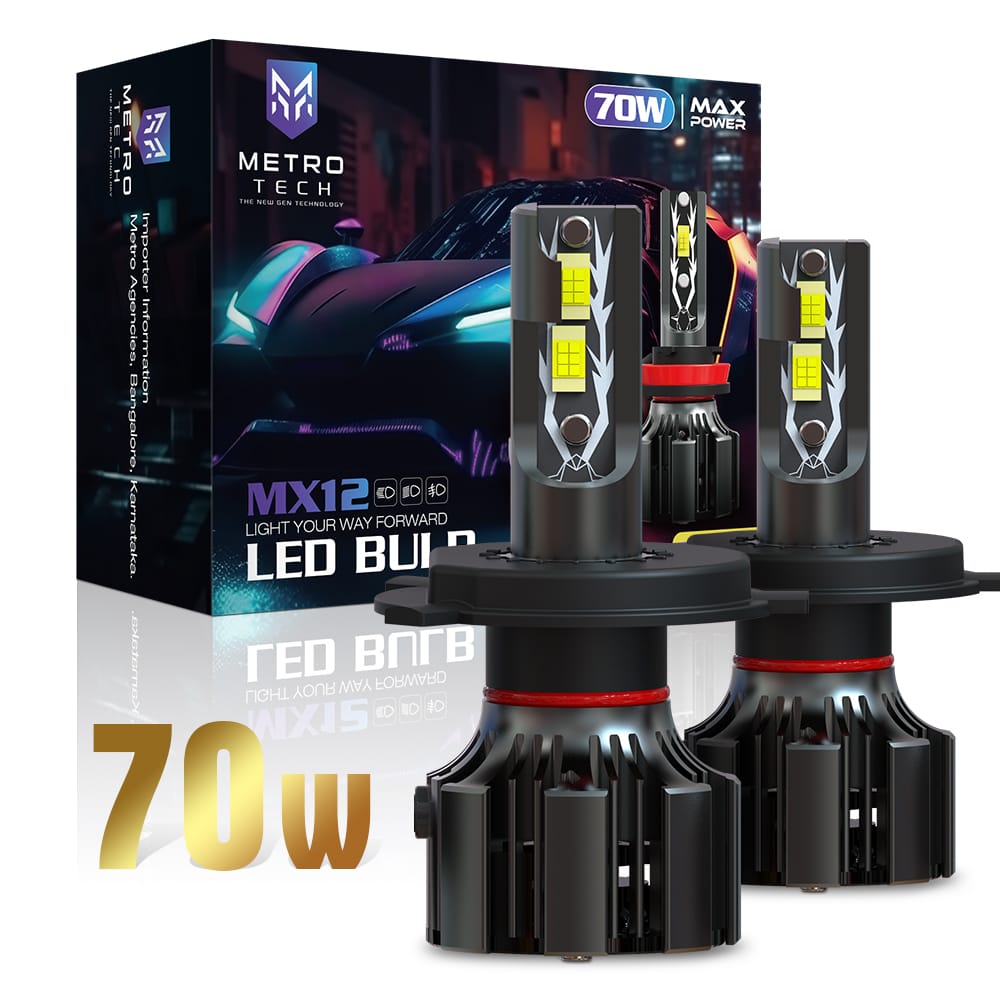 Metro Tech-MX12 - 70W All Model With 2 Years Warranty - 24000LM Best Cool White LED Headlight & Fog Light For Car