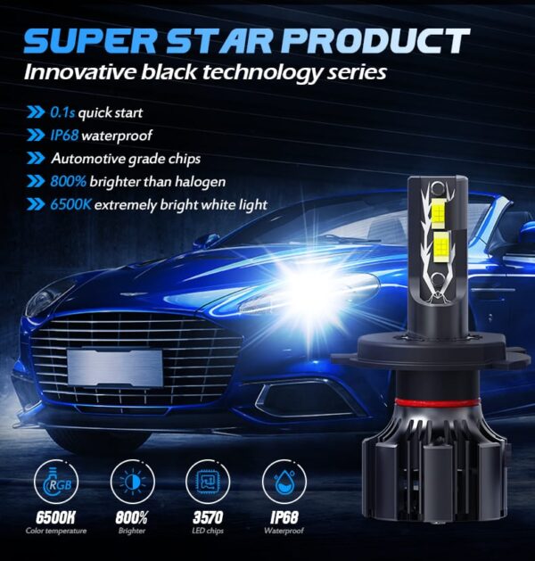 Metro Tech-MX12 - 70W All Model With 2 Years Warranty - 24000LM Best Cool White LED Headlight & Fog Light For Car - Image 2